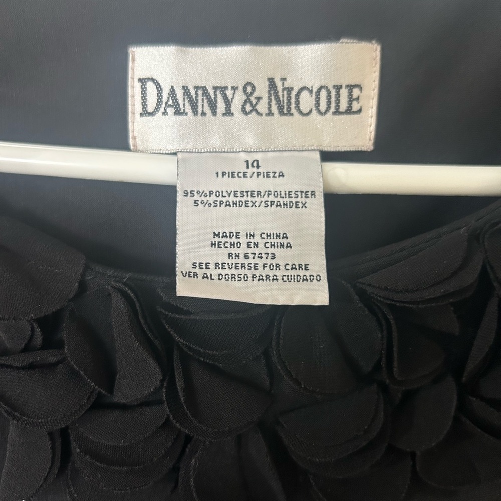 Danny & Nicole Black Dress with Bold Floral Design - Picture 6 of 9